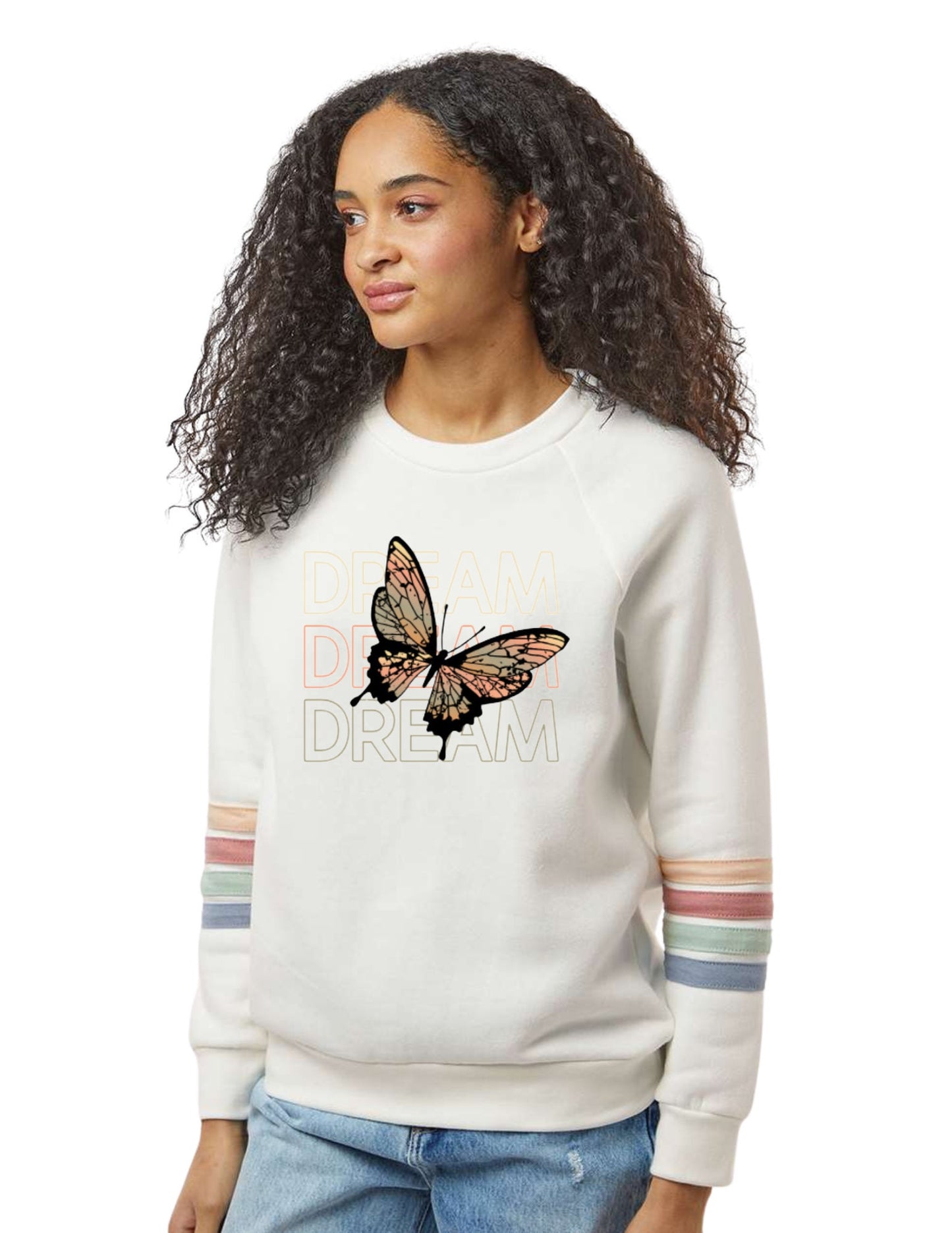 Retro Crew neck Sweater or Full Zipper Hoodie Butterfly Dream Great Birthday Gift for Her
