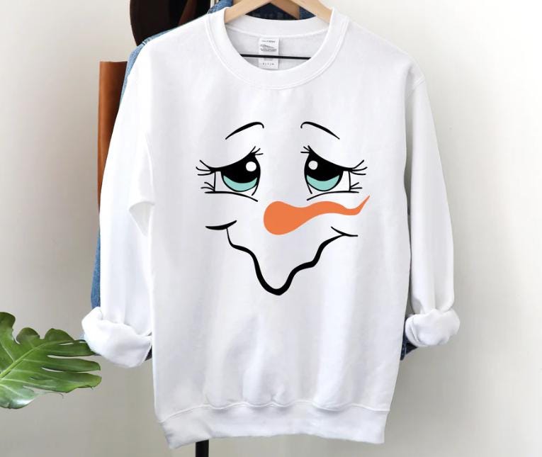 Snowman Face Shirt for the Whole Family Christmas, Sweatshirt Great Gift Idea for the Holidays