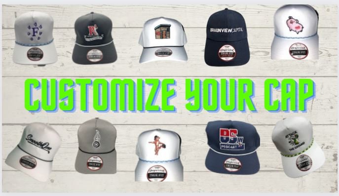 Custom Vintage Imperial Wingman Rope Hat, Cap for Mothers and Fathers day. Perf Gift Rope Hat Personalized Custom Logos. Monogram Golf Cap