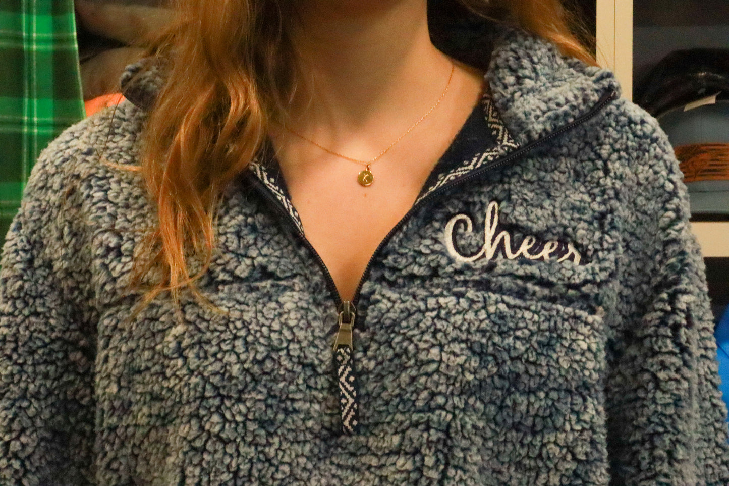 Cheer Embroidered Sherpa Quarter Zip