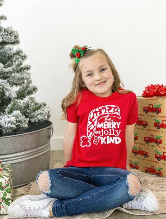 Family Matching Be Kind, Merry, and Jolly T-Shirt/Sweatshirt . Favorite Holiday Shirt Be Kind