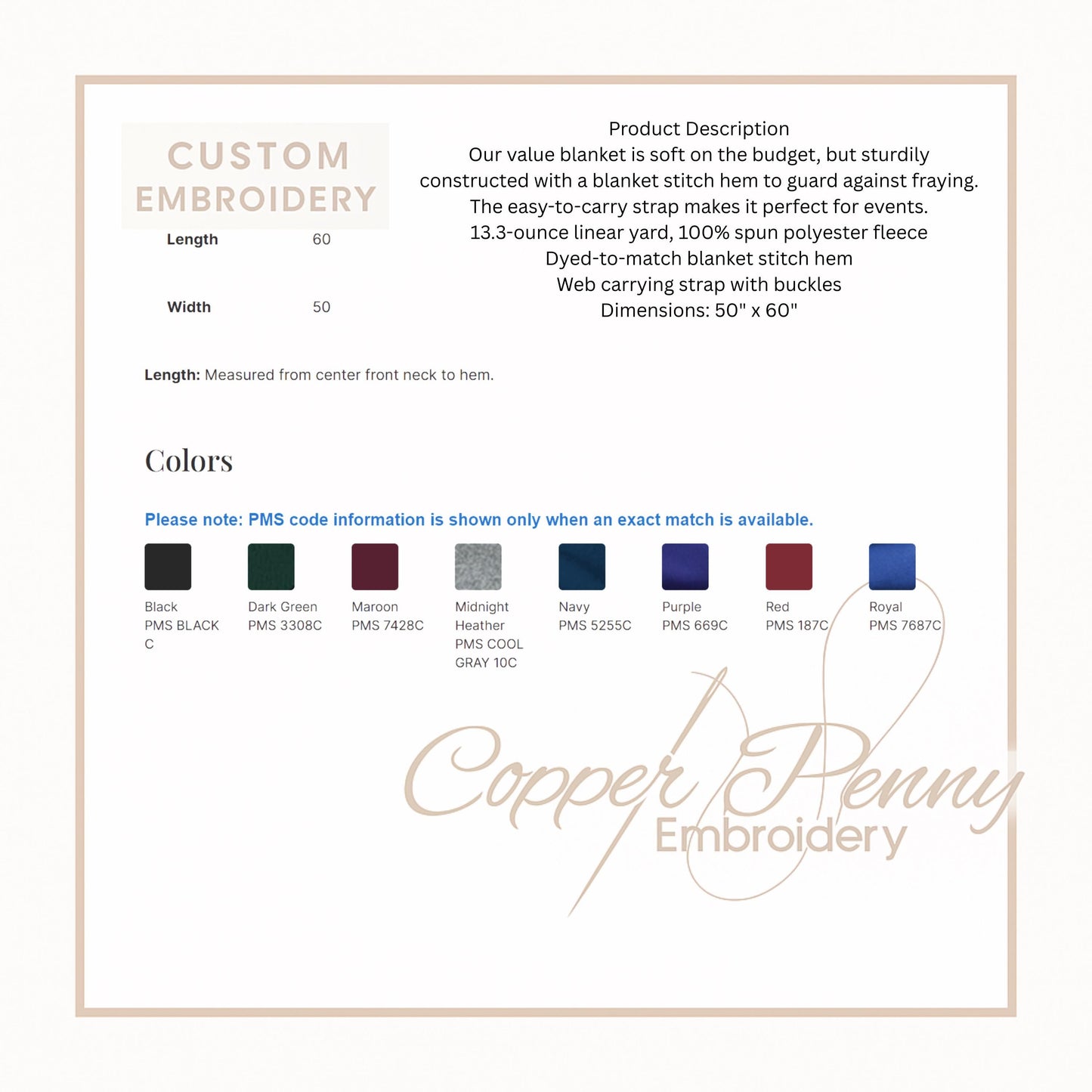 Custom Embroidered Fleece Blanket: Personalized Team Spirit Throw