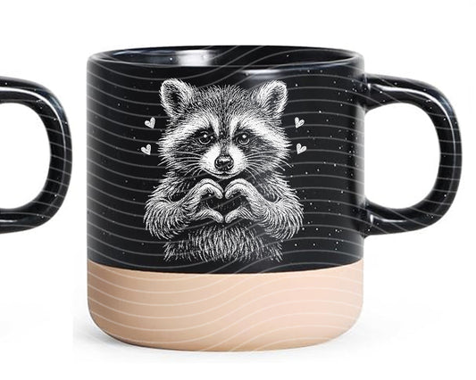 Black and White Raccoon Ceramic Mug