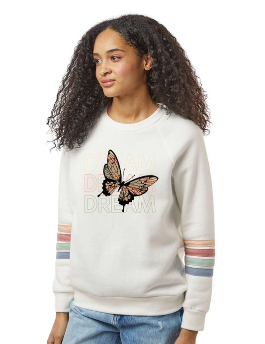 Retro Crew neck Sweater or Full Zipper Hoodie Butterfly Dream Great Birthday Gift for Her