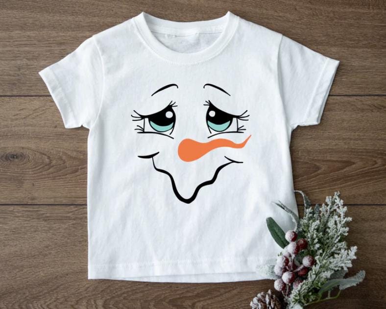 Snowman Face Shirt for the Whole Family Christmas, Sweatshirt Great Gift Idea for the Holidays