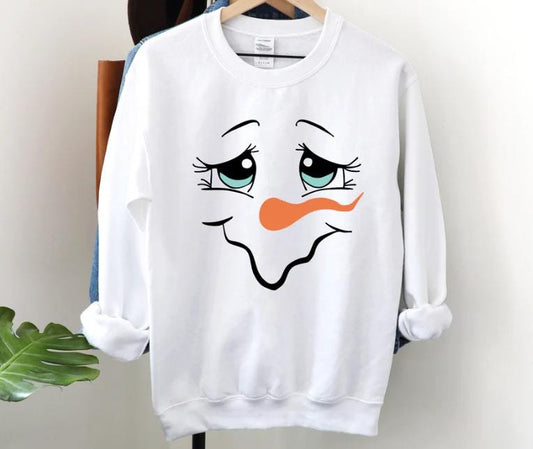 Snowman Face Shirt for the Whole Family Christmas, Sweatshirt Great Gift Idea for the Holidays