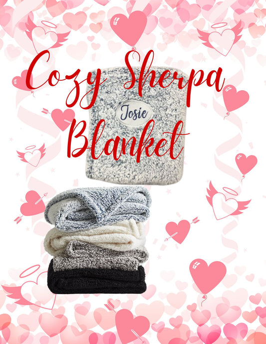 Sherpa Blanket Embroidered Personalized Cozy Super Soft / Great Gift Idea