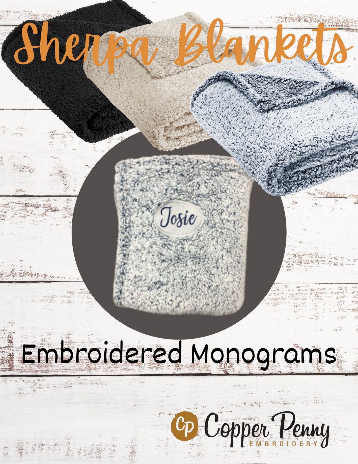 Sherpa Blanket Embroidered Personalized Cozy Super Soft / Great Gift Idea