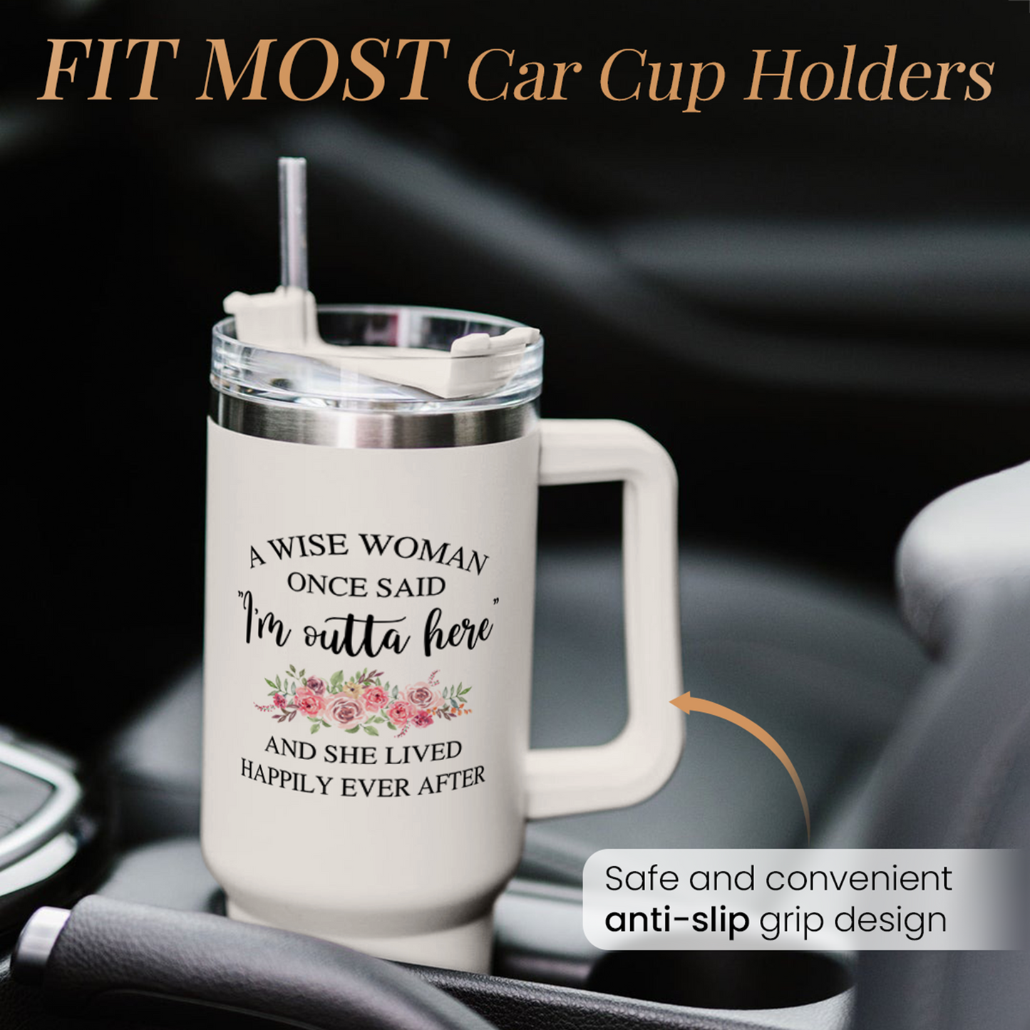 Retirement Gifts for Women Tumbler 40oz Stainless Steel with Handle and Straw, Happy Retirement Gifts - Coworker Leaving Gifts, Farewell Gifts, Goodbye Gifts for Colleagues Work Bestie