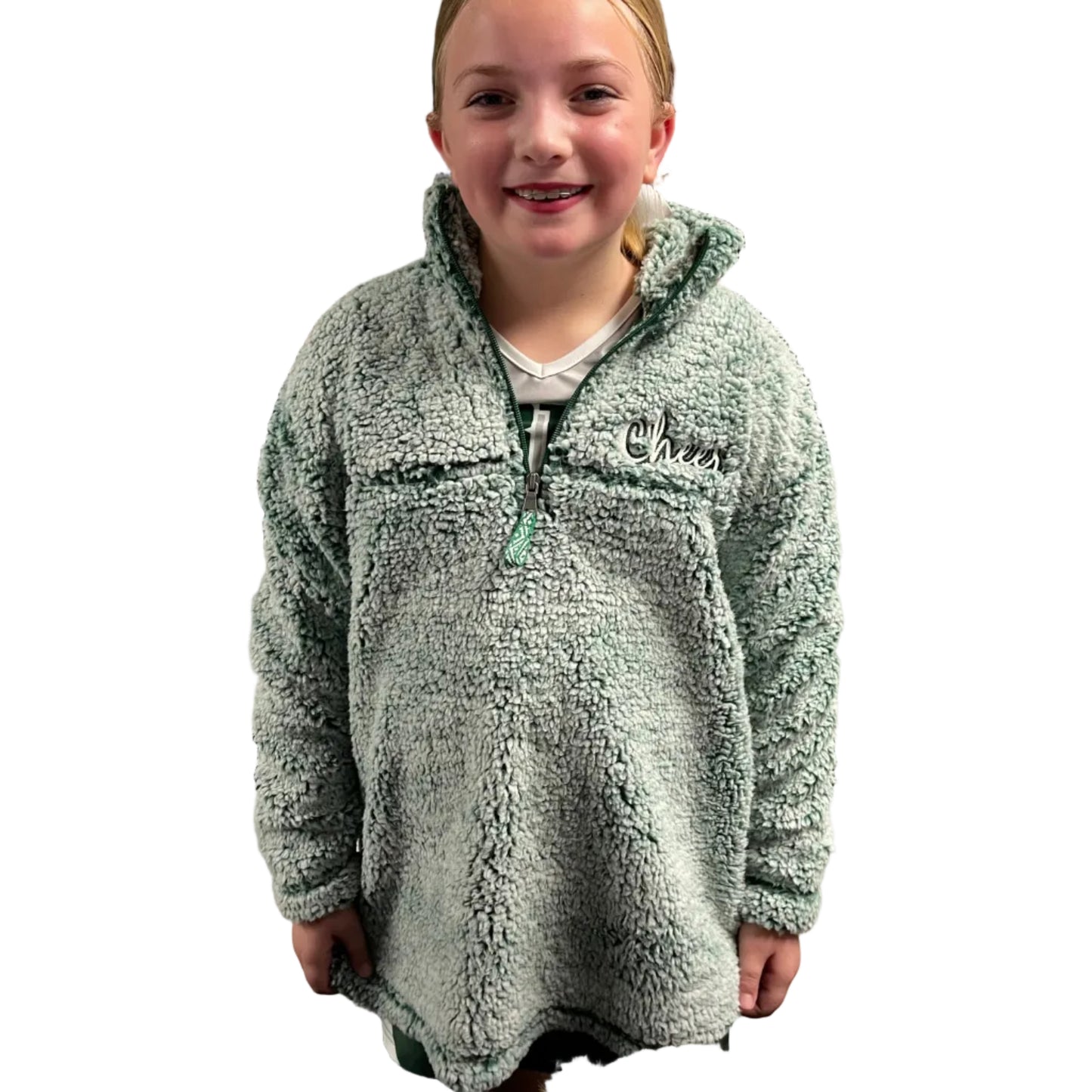 Cheer Embroidered Sherpa Quarter Zip