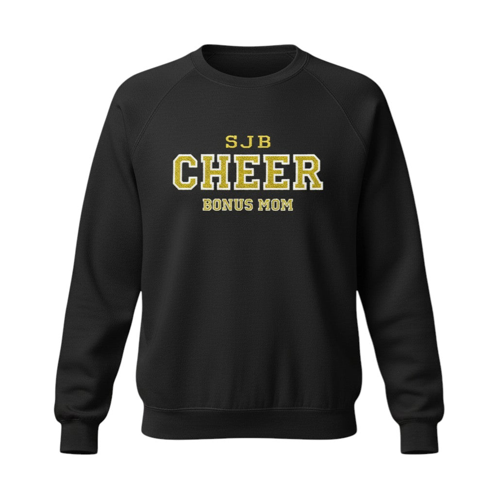 Custom Cheer Mom Sweatshirt – Personalized Cheer Mom, Aunt, Grandma Crewneck – School Cheer Family Spirit Wear