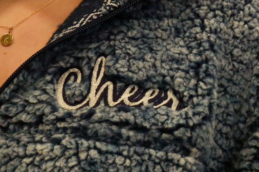 Cheer Embroidered Sherpa Quarter Zip