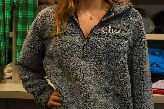 Cheer Embroidered Sherpa Quarter Zip