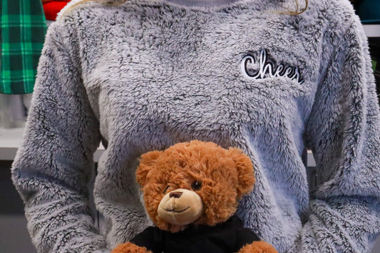 Embroidered Cheer Sherpa Sweatshirt