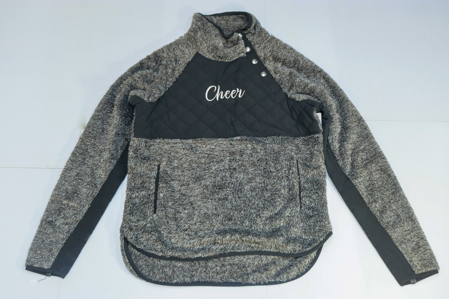 Sherpa Cheer Embroidered Button Fleece