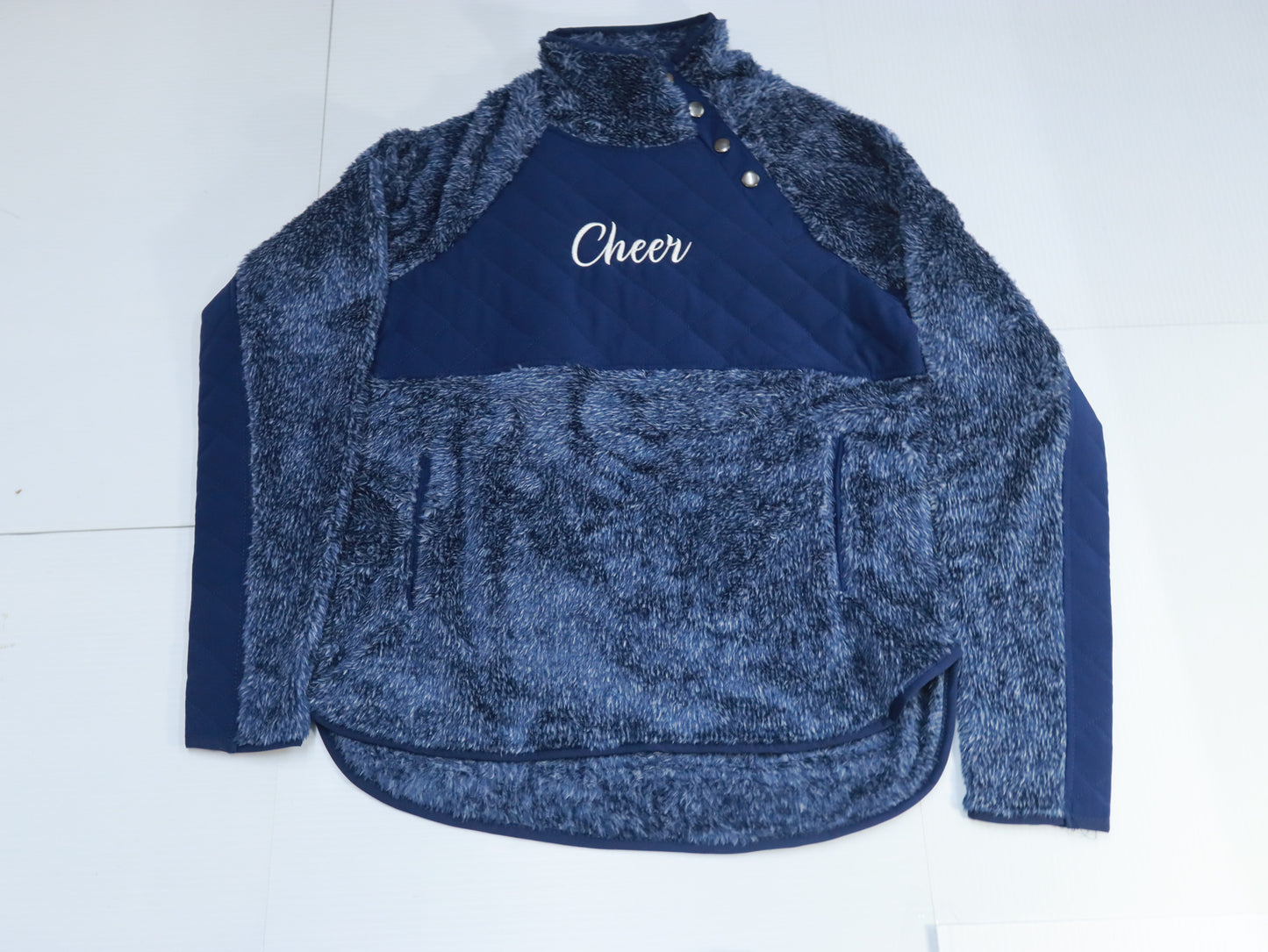 Sherpa Cheer Embroidered Button Fleece