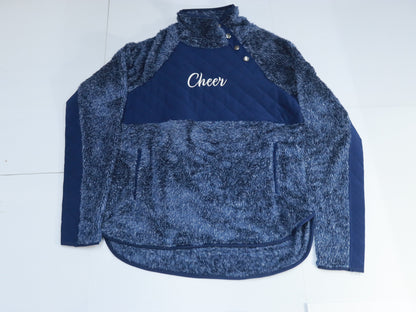 Sherpa Cheer Embroidered Button Fleece