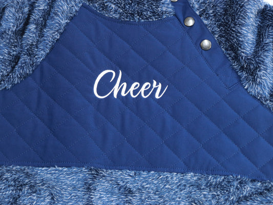 Sherpa Cheer Embroidered Button Fleece