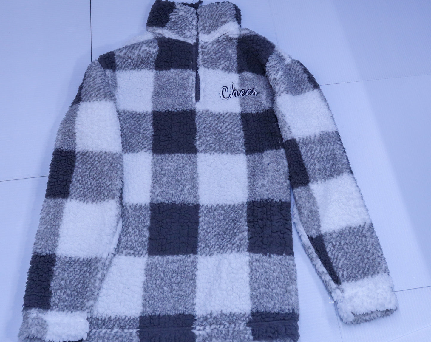 Cheer Embroidered Sherpa Quarter Zip