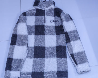 Cheer Embroidered Sherpa Quarter Zip