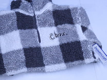 Cheer Embroidered Sherpa Quarter Zip