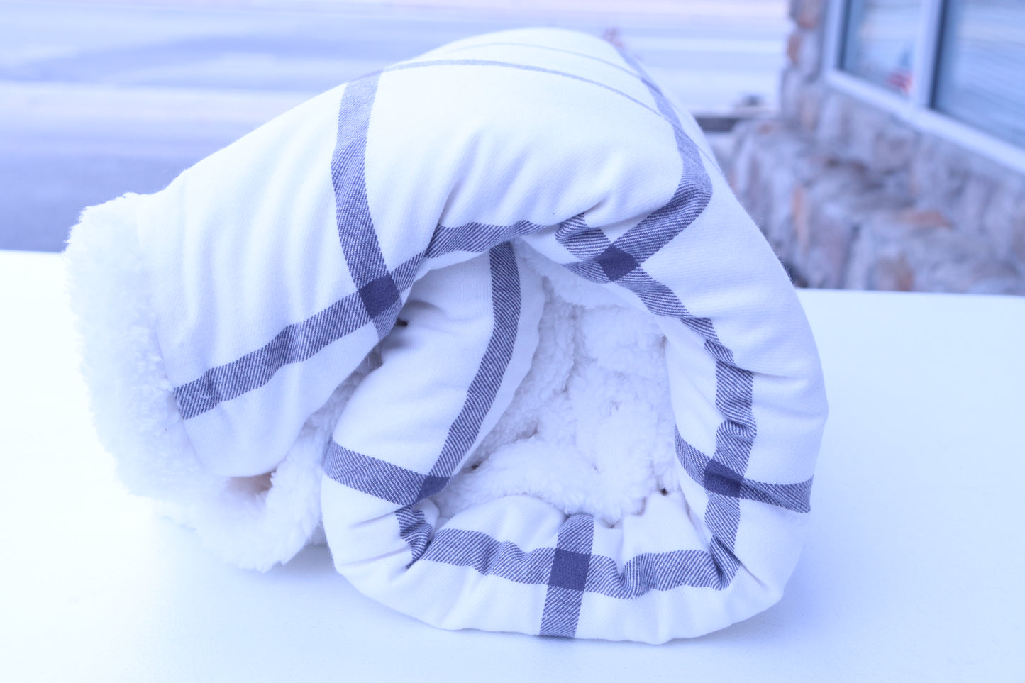 Cozy Plaid Sherpa Blanket Personalized