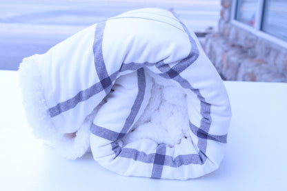 Cozy Plaid Sherpa Blanket Personalized