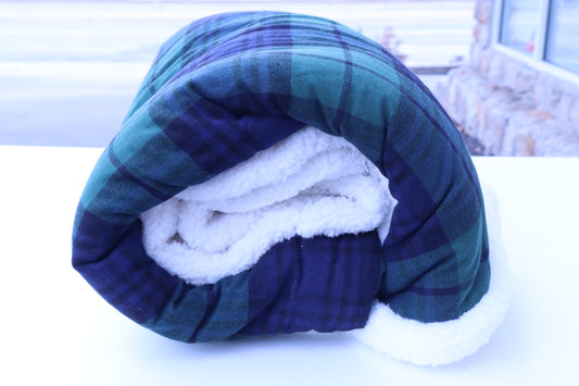 Cozy Plaid Sherpa Blanket Personalized
