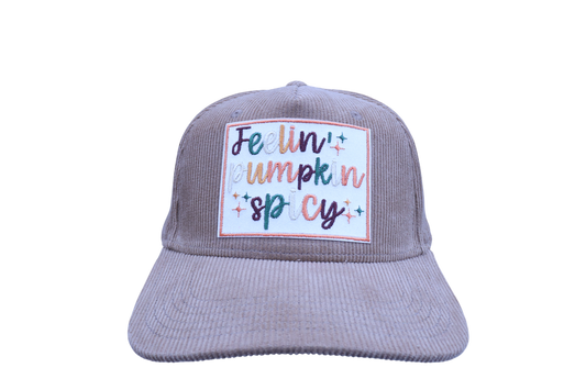 Feelin' Pumpkin Spicy Fall Corduroy Vintage Hat