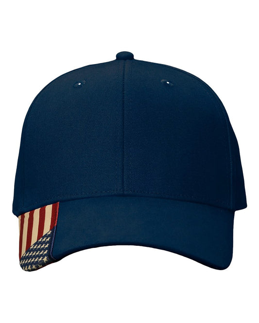 American Flag Side Patch Hat | Patriotic Navy Dad Cap | USA Flag Embroidered Baseball Cap