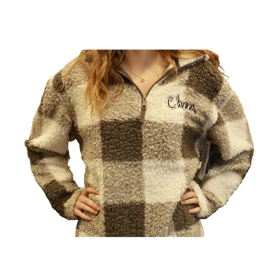 Cheer Embroidered Sherpa Quarter Zip