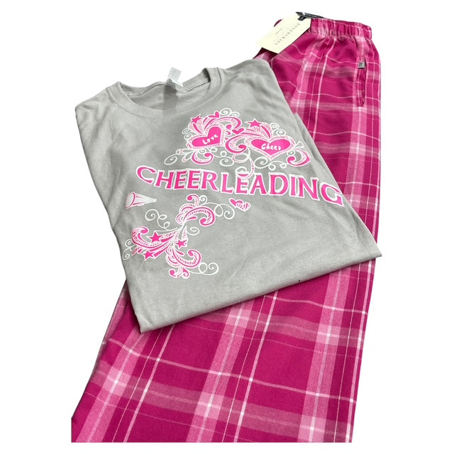 Cheer Pajama Set – Humble When You Stunt & Tumble Tee with Plaid Pants | Cheerleader Gift | Sleep Set | Competition Gift Idea