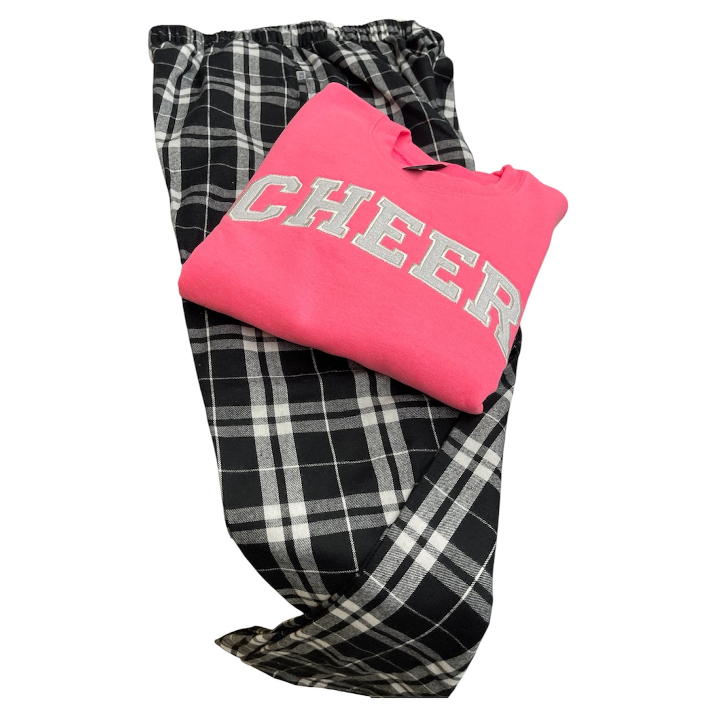 Cheer Pajama Set – Humble When You Stunt & Tumble Tee with Plaid Pants | Cheerleader Gift | Sleep Set | Competition Gift Idea