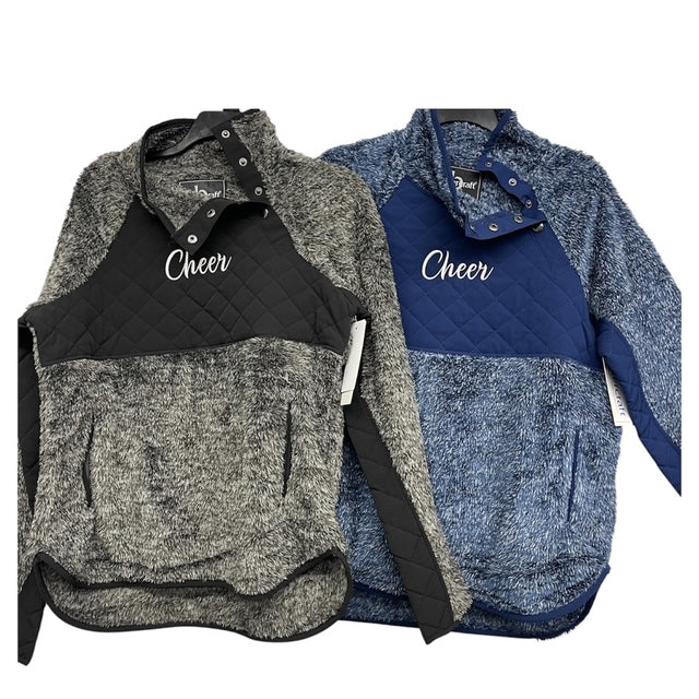 Sherpa Cheer Embroidered Button Fleece
