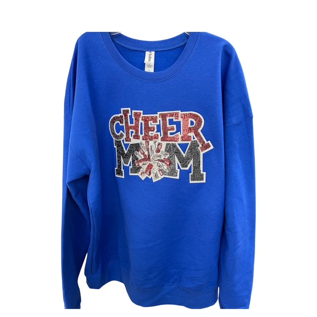 Cheer Mom Glitter Varsity Sweatshirt – Game Day Spirit Wear