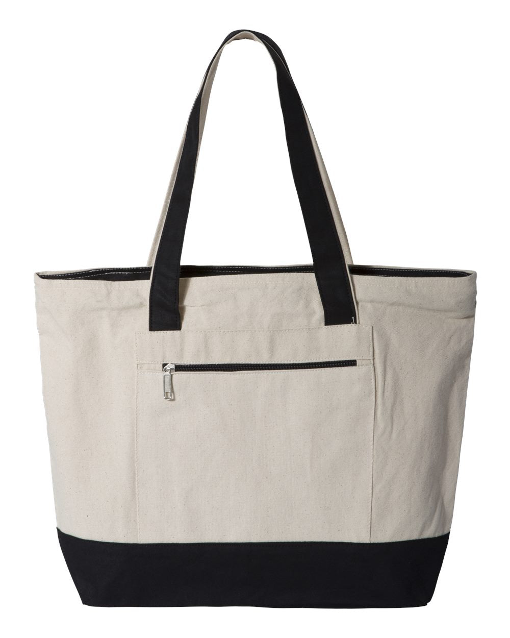 Personalized Two-Tone Embroidered Tote Bag | Monogram Canvas Carryall