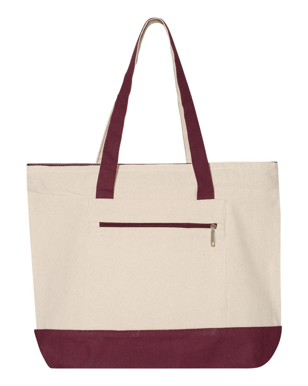 Personalized Two-Tone Embroidered Tote Bag | Monogram Canvas Carryall