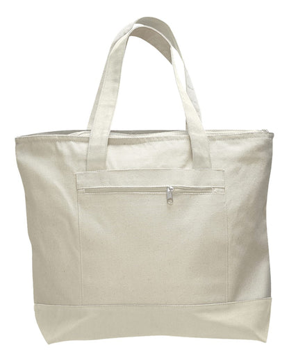 Personalized Two-Tone Embroidered Tote Bag | Monogram Canvas Carryall