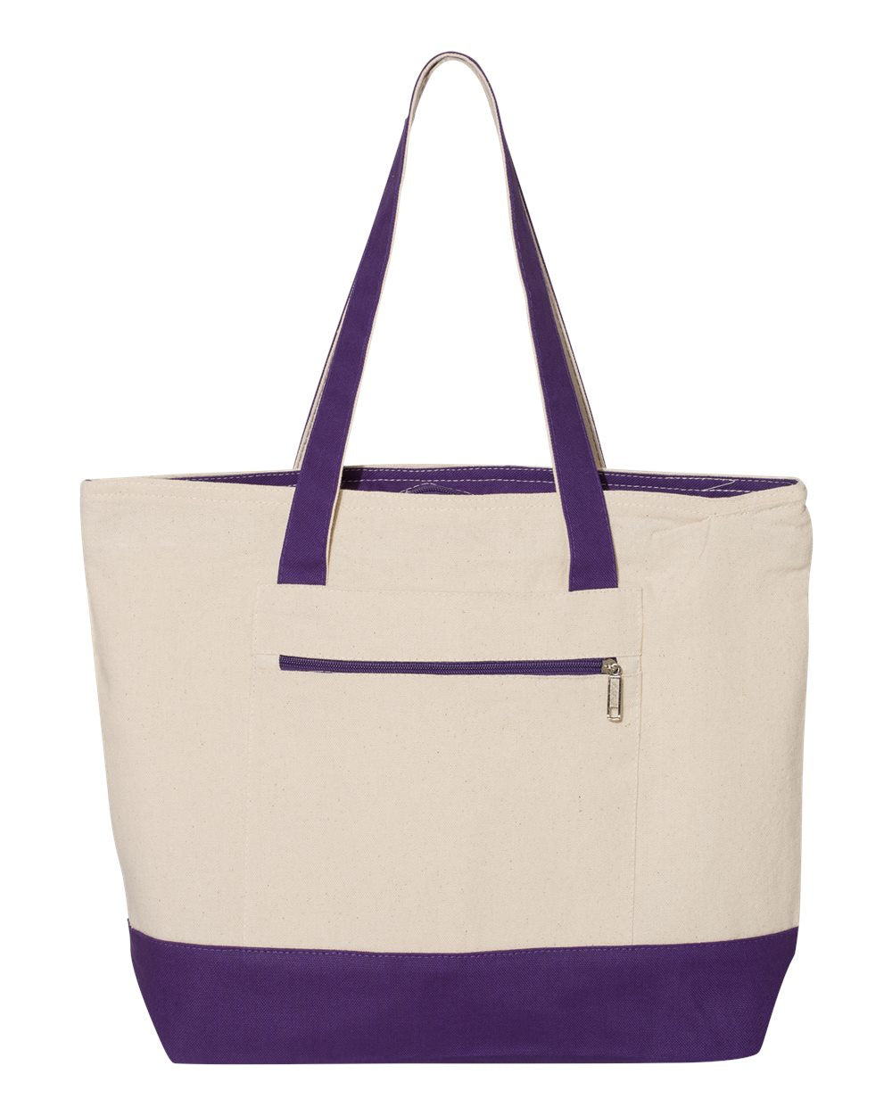 Personalized Two-Tone Embroidered Tote Bag | Monogram Canvas Carryall