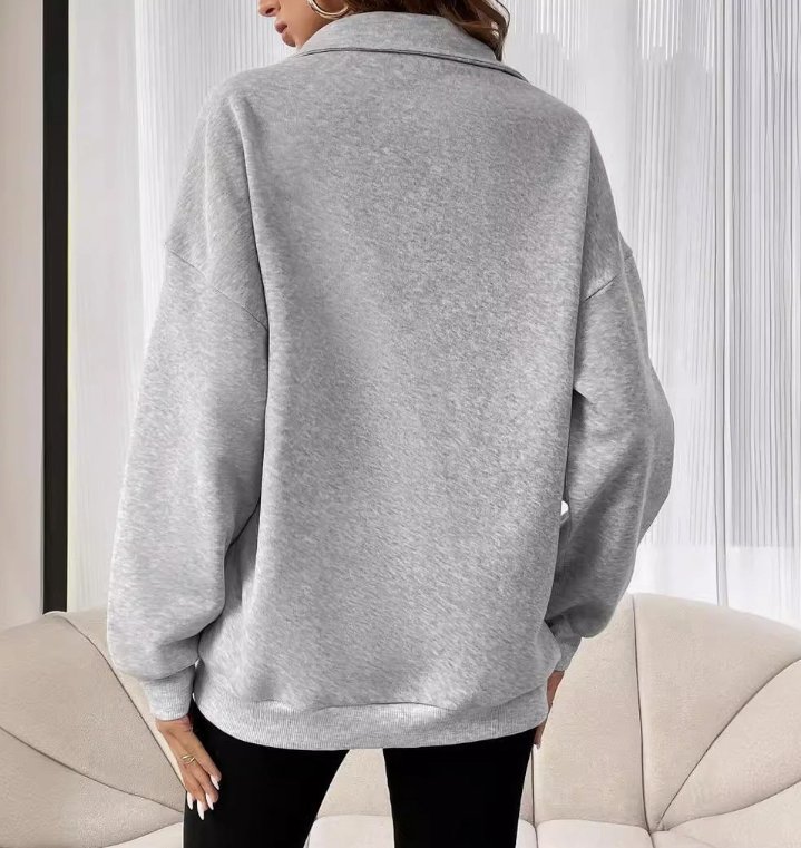 Cozy Half Zip Pullover – Oversized Quarter Zip Sweatshirt