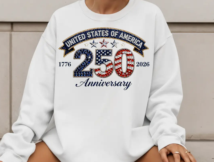 USA 250 Anniversary Sweatshirt | America 1776–2026 Patriotic Crewneck | United States 250 Years