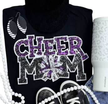 Cheer Mom Glitter Varsity Sweatshirt – Game Day Spirit Wear