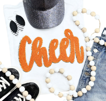 Cheer Chenille Patch Hoodie or Crew – Varsity Game Day Sweatshirt