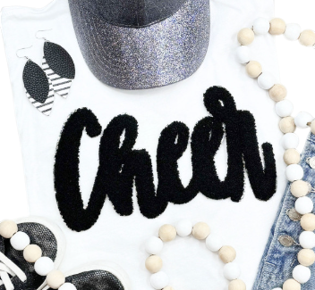 Cheer Chenille Patch Hoodie or Crew – Varsity Game Day Sweatshirt