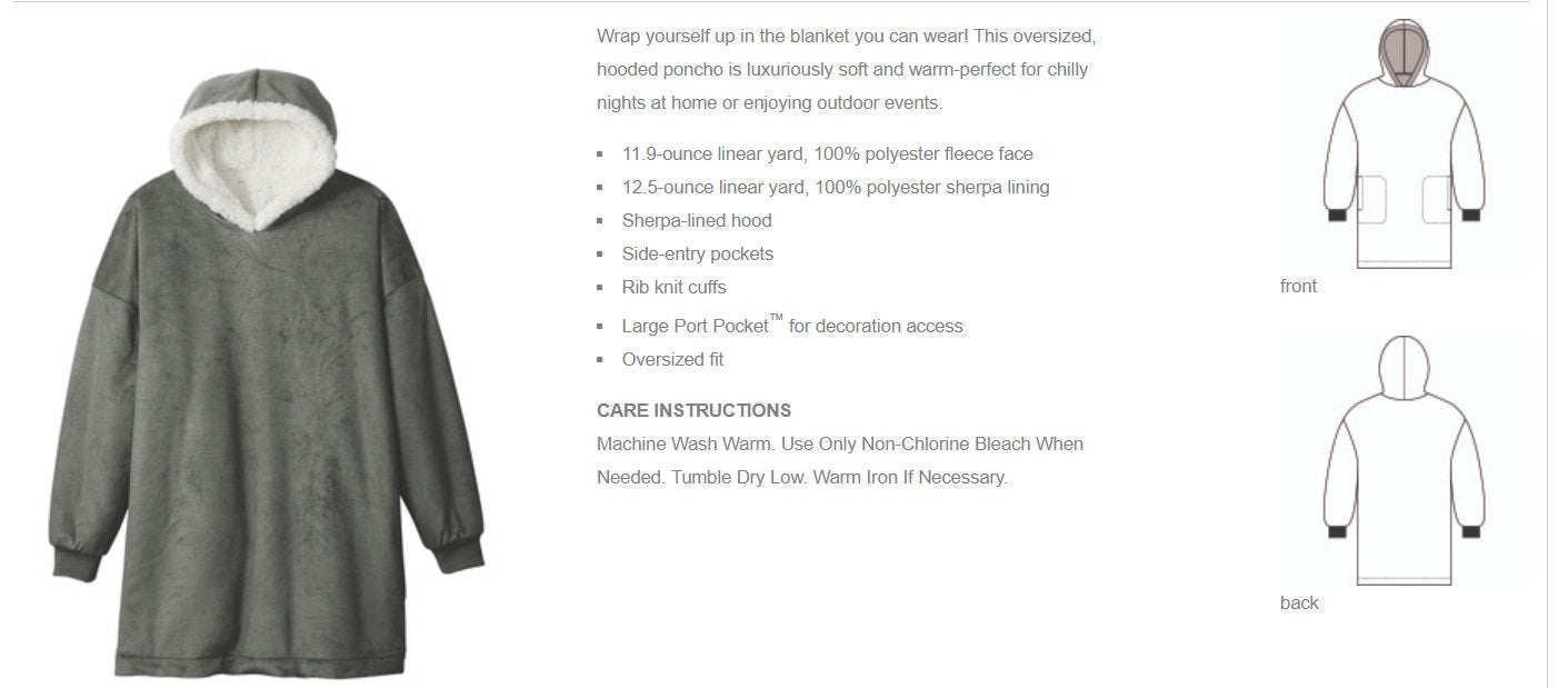 Personalized Wearable Sherpa Blanket Oversized with Pockets