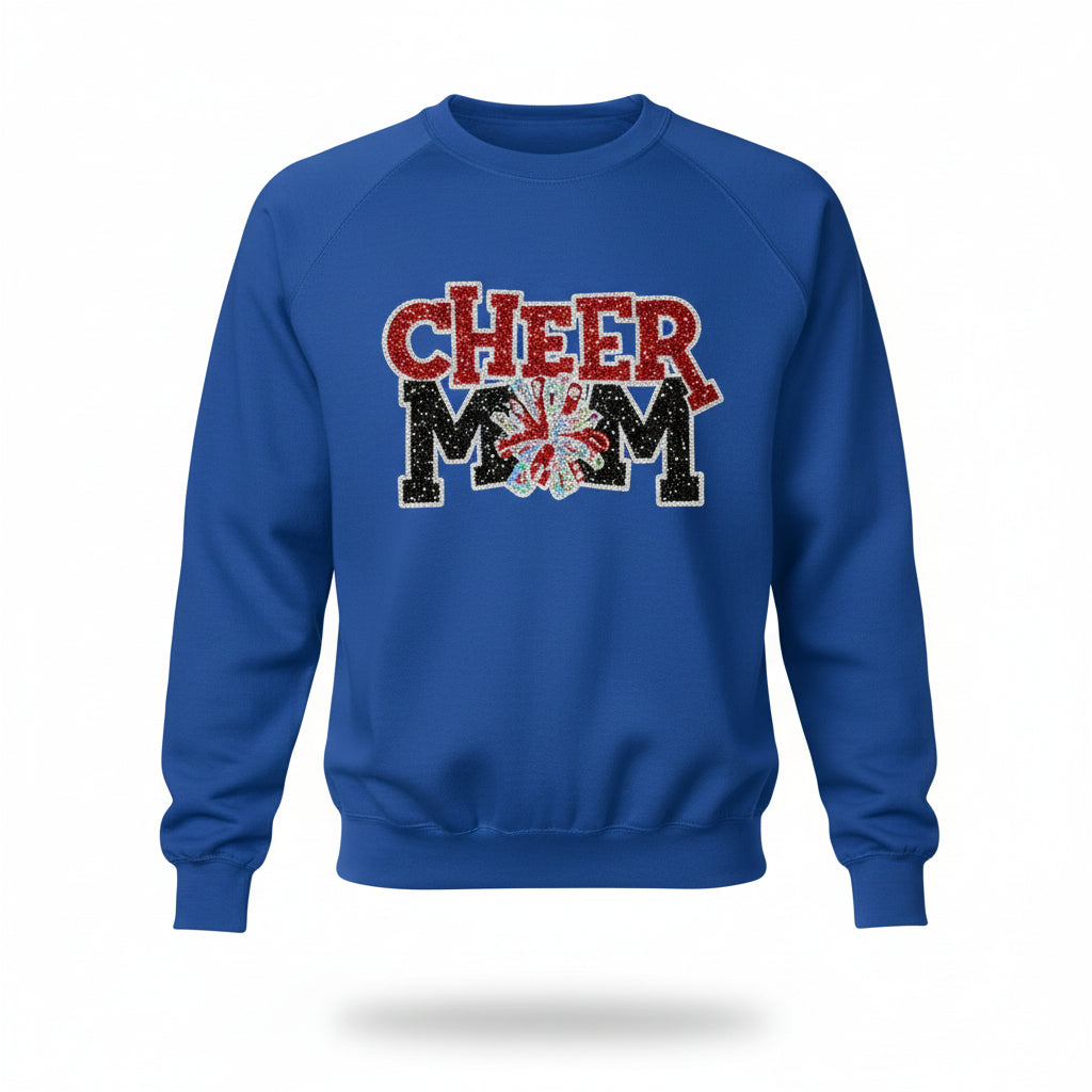 Cheer Mom Glitter Varsity Sweatshirt – Game Day Spirit Wear