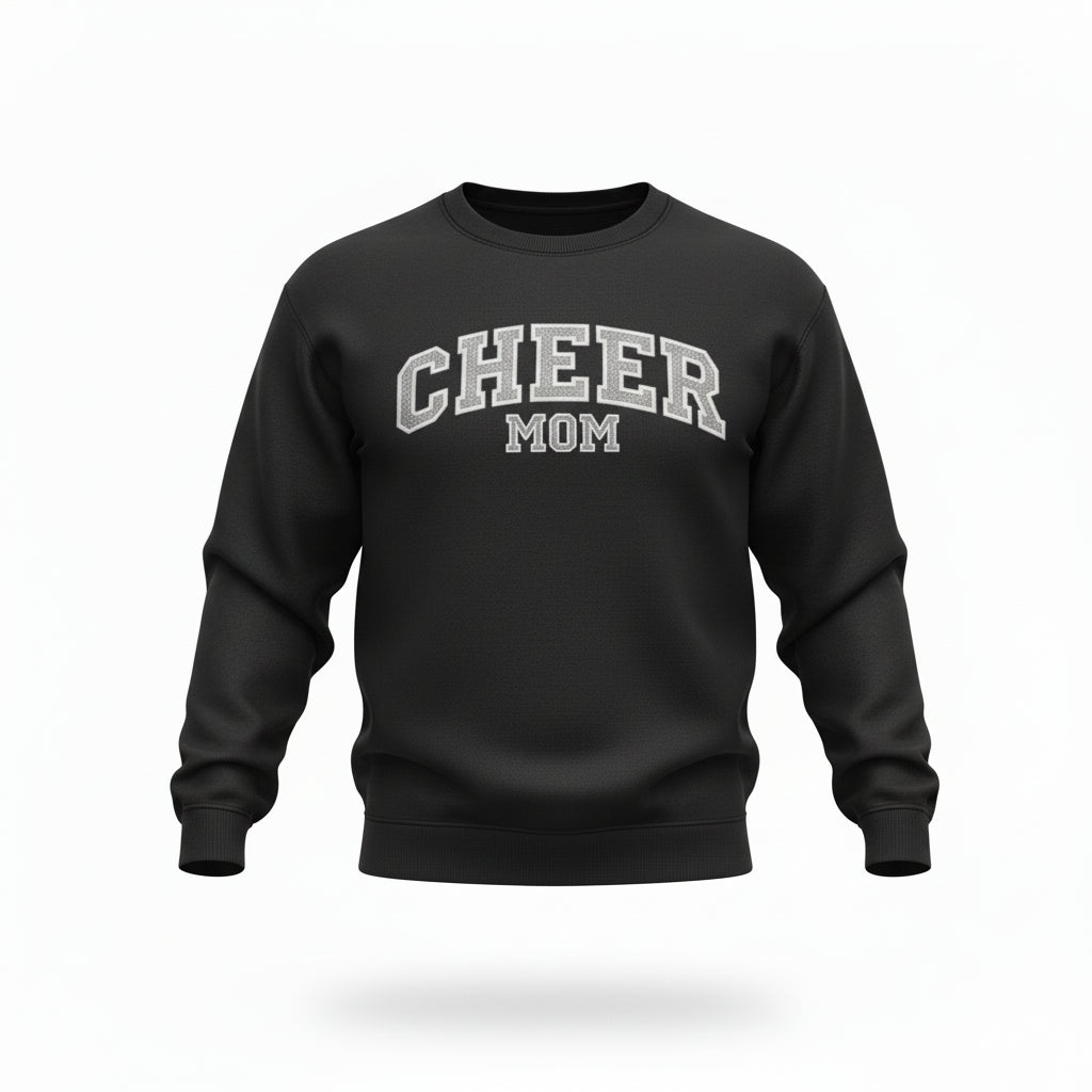 Custom Cheer Mom Sweatshirt – Personalized Cheer Mom, Aunt, Grandma Crewneck – School Cheer Family Spirit Wear