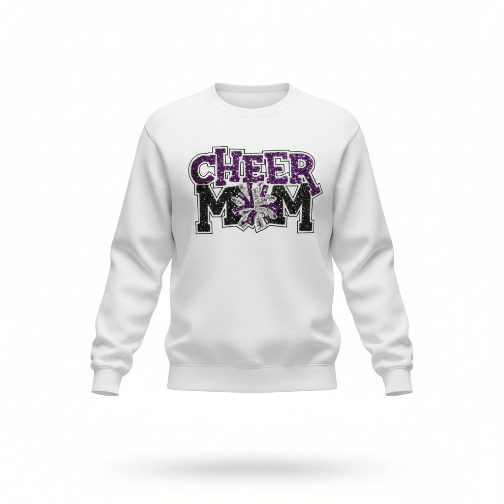 Cheer Mom Glitter Varsity Sweatshirt – Game Day Spirit Wear