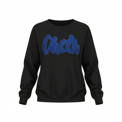 Cheer Chenille Patch Hoodie or Crew – Varsity Game Day Sweatshirt