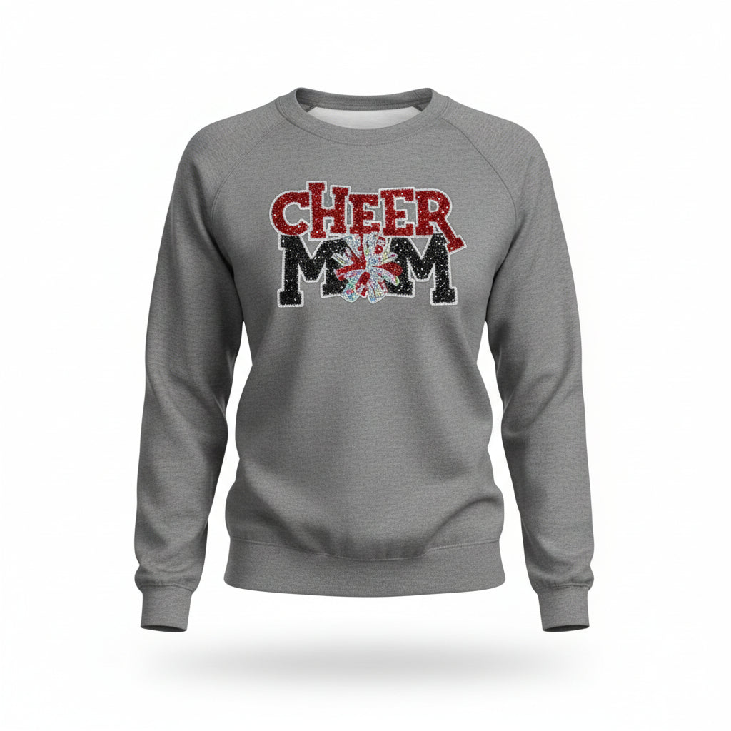 Cheer Mom Glitter Varsity Sweatshirt – Game Day Spirit Wear